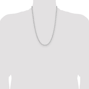 Sterling Silver Rhodium-plated D/C Forzantine Chain (Style QDFC100R-24)