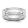 SS Rhodium-plated Comfort Fit Double Milgrain Size 4 Band