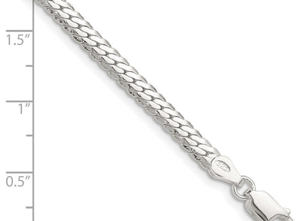 Sterling Silver Polished Double Oval Flat Bracelet