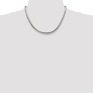 Sterling Silver Polished Double Oval Flat Chain