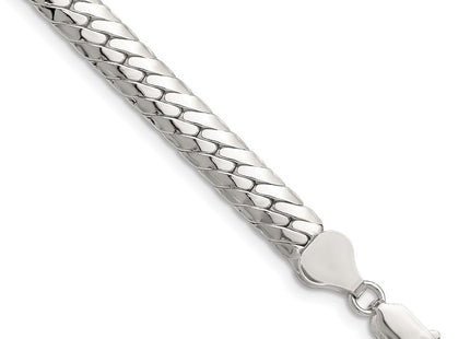 Sterling Silver Polished Double Oval Flat Chain