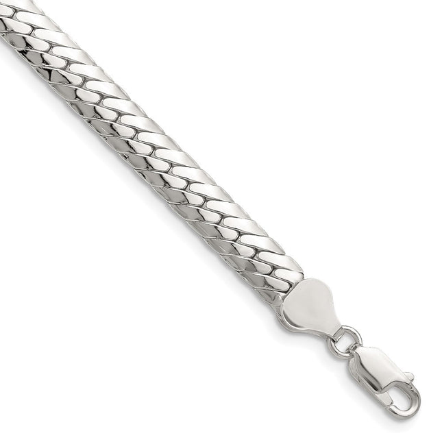 Sterling Silver Polished Double Oval Flat Chain, 24 x 6.25mm