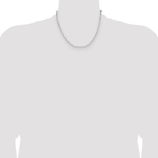 Sterling Silver Rhodium-plated D/C Paperclip Chain (Style QDPC080R-18)