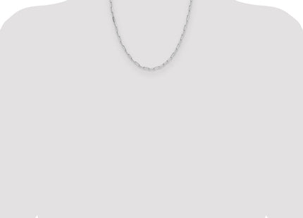 Sterling Silver Rhodium-plated D/C Paperclip Chain (Style QDPC080R-20)