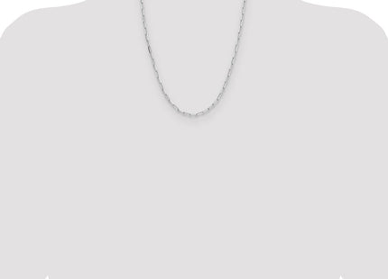 Sterling Silver Rhodium-plated D/C Paperclip Chain (Style QDPC080R-22)