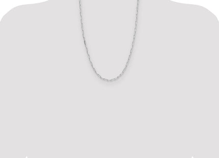 Sterling Silver Rhodium-plated D/C Paperclip Chain (Style QDPC080R-24)