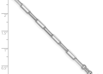 Sterling Silver Rhodium-plated D/C Paperclip Chain (Style QDPC080R-8)