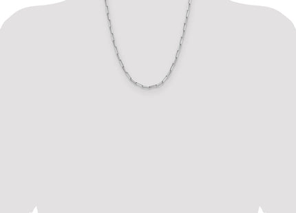 Sterling Silver Rhodium-plated D/C Paperclip Chain (Style QDPC100R-22)