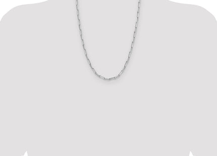 Sterling Silver Rhodium-plated D/C Paperclip Chain (Style QDPC100R-24)