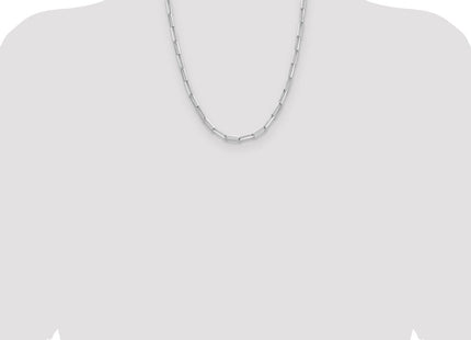 Sterling Silver Rhodium-plated D/C Paperclip Chain (Style QDPC120R-22)