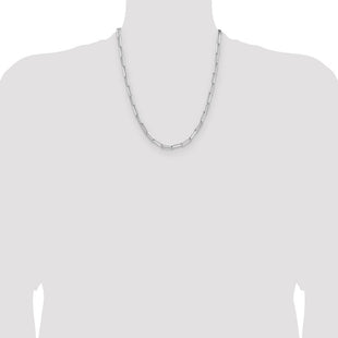 Sterling Silver Rhodium-plated D/C Paperclip Chain (Style QDPC120R-22)