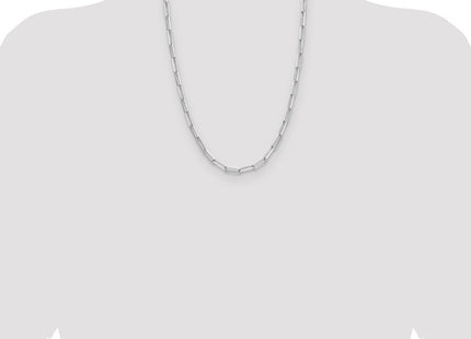 Sterling Silver Rhodium-plated D/C Paperclip Chain (Style QDPC120R-24)