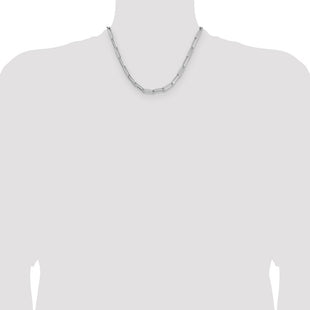Sterling Silver Rhodium-plated D/C Paperclip Chain (Style QDPC150R-18)