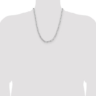 Sterling Silver Rhodium-plated D/C Paperclip Chain (Style QDPC150R-22)