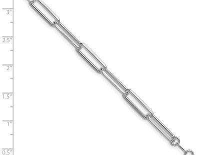 Sterling Silver Rhodium-plated D/C Paperclip Bracelet