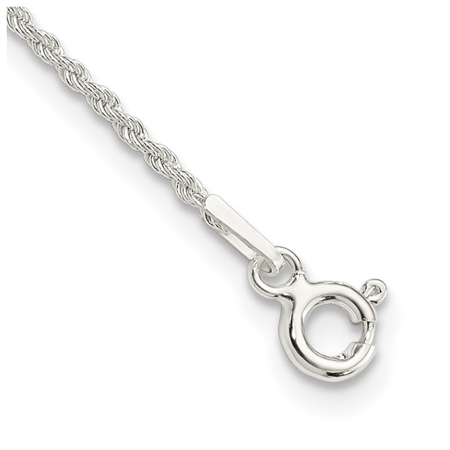 Sterling silver rope link anklet
