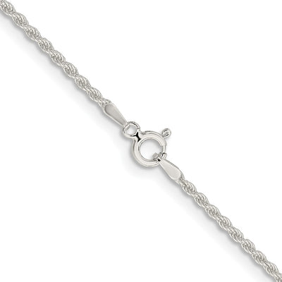 Sterling Silver Solid Rope Chain Anklet, 9 x 1.8mm