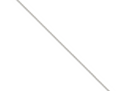 Sterling Silver Solid Rope Chain Anklet, 9 x 1.8mm