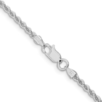 Sterling Silver Rhodium-plated Solid Rope Chain, 22 x 2.3mm