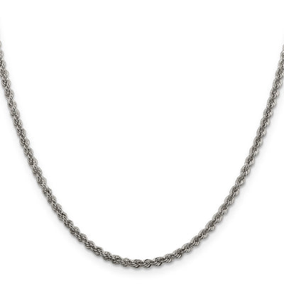 Sterling Silver Solid Rope Chain, 24 x 2.5mm