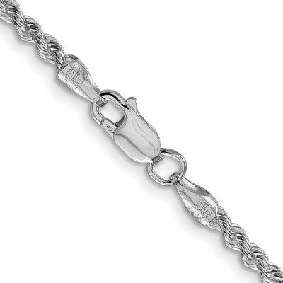Sterling Silver Rhodium-plated Solid Rope Chain, 18 x 2.5mm