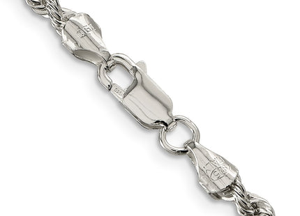 Sterling silver rope link chain, another view