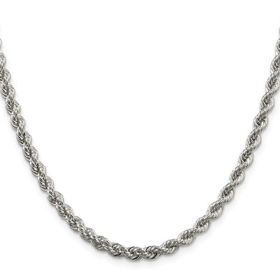 Sterling Silver Solid Rope Chain, 8 x 4.3mm