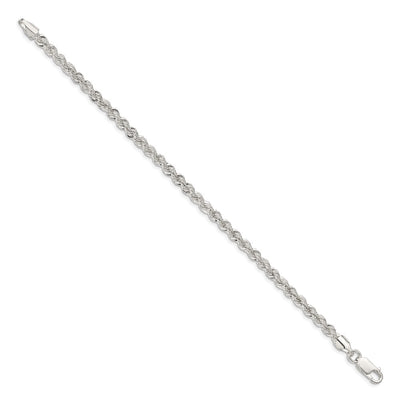 Sterling Silver Solid Rope Chain, 8 x 4.3mm