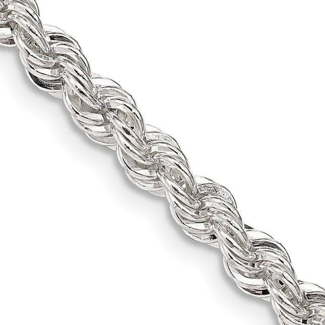 Sterling Silver Solid Rope Chain, 8 x 4.3mm