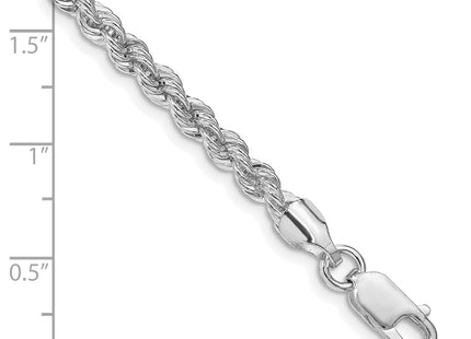 Sterling Silver Rhodium-plated Solid Rope Bracelet, 7 x 4.3mm