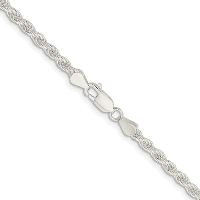 Sterling Silver Rhodium-plated Solid Rope Bracelet, 7 x 4.5mm