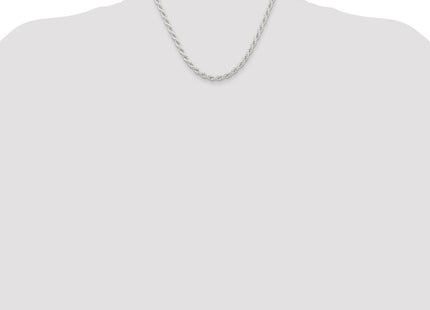 Sterling silver rope link chain, further view