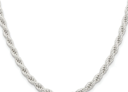 Sterling Silver Rhodium-plated Solid Rope Chain, 18 x 5mm