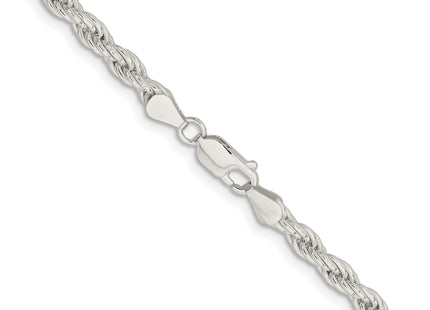 Sterling Silver Rhodium-plated Solid Rope Chain, 18 x 5mm
