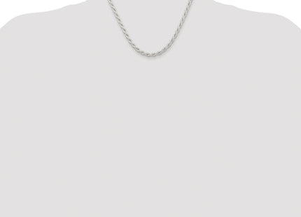 Sterling Silver Rhodium-plated Solid Rope Chain, 18 x 5mm