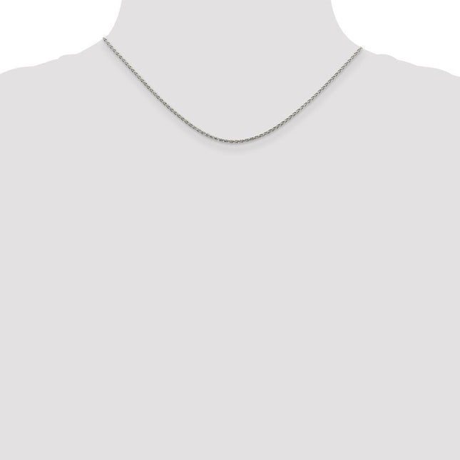 Sterling Silver Diamond-cut Spiga Chain, 20 x 1.5mm