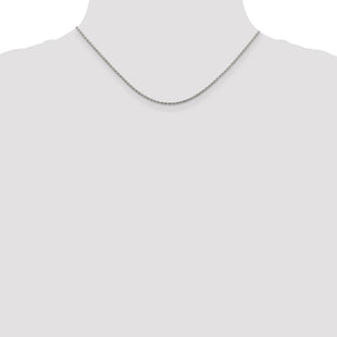 Sterling Silver Rhodium-plated Diamond-cut Spiga Chain (Style QDS045R-16)
