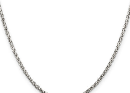 Sterling Silver Diamond-cut Spiga Chain w/2in ext., 20 x 2mm