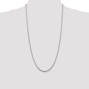 Sterling Silver Diamond-cut Spiga Chain (Style QDS060-28)