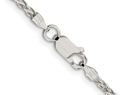 Sterling Silver Rhodium-plated Diamond-cut Spiga Chain, 16 x 2mm