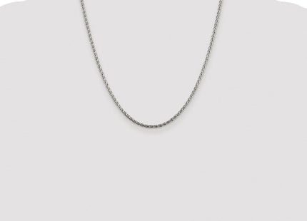 Sterling Silver Rhodium-plated Diamond-cut Spiga Chain (Style QDS060R-20)