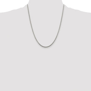Sterling Silver Rhodium-plated Diamond-cut Spiga Chain (Style QDS060R-22)