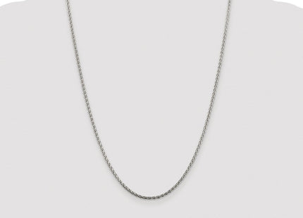 Sterling Silver Rhodium-plated Diamond-cut Spiga Chain (Style QDS060R-24)