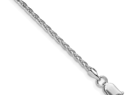 Sterling Silver Rhodium-plated Diamond-cut Spiga Chain, 16 x 2mm