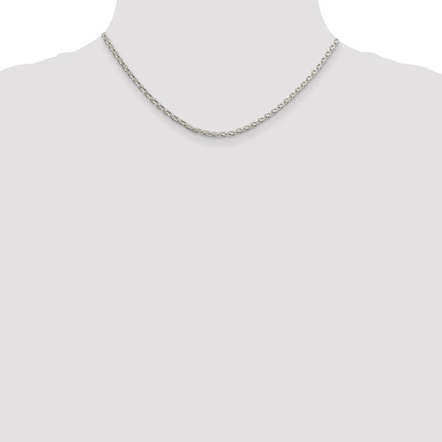 Sterling Silver Diamond-cut Spiga Chain, 16 x 2.75mm