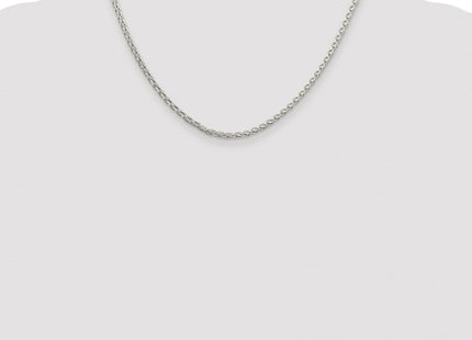 Sterling Silver Rhodium-plated Diamond-cut Spiga Chain (Style QDS080R-18)