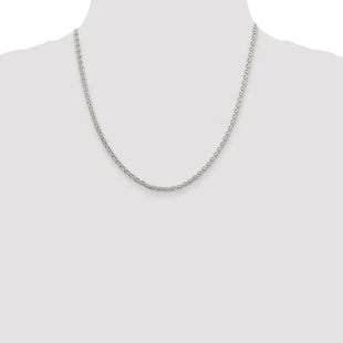 Sterling Silver Rhodium-plated Diamond-cut Spiga Chain (Style QDS080R-20)