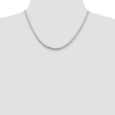 Sterling Silver Diamond-cut Spiga Chain, 18 x 3.5mm