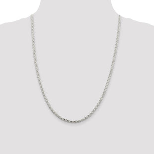 Sterling Silver Diamond-cut Spiga Chain (Style QDS100-24)
