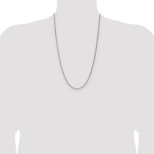 Sterling Silver Rhodium-plated Diamond-cut Square Spiga Chain (Style QDSS045R-26)